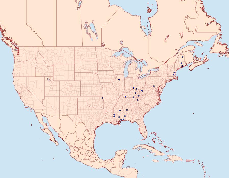 Distribution Data for Dryadaula visaliella