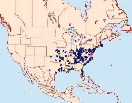 Distribution Data for Megalopyge crispata
