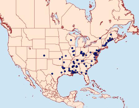 Distribution Data for Psilocorsis cryptolechiella